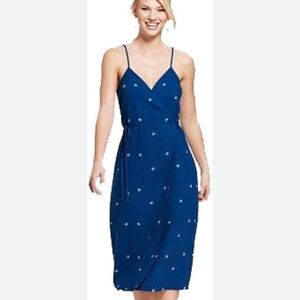 Universal Thread Embellished Blue and Gold Midi Sundress